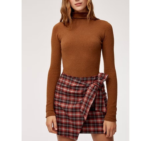 Wilfred Dorine Plaid Wool Cashmere Wrap Mini Skirt 2 - Picture 1 of 14